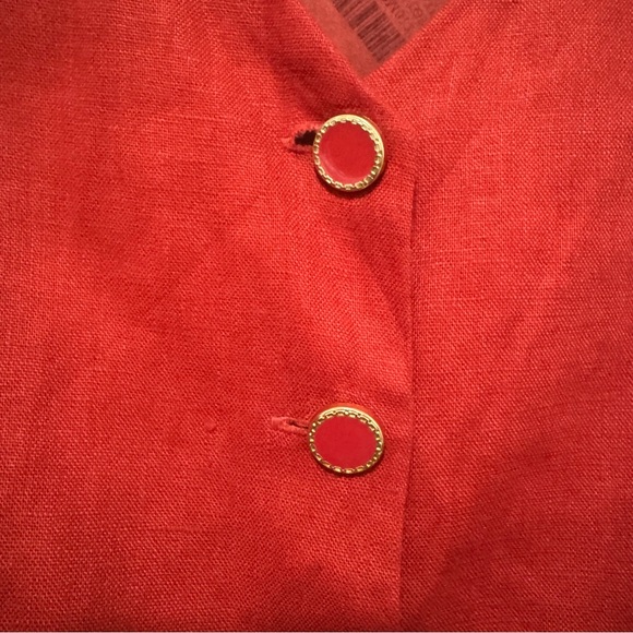 Reformation Aspen Linen Top  Red Vest Size 12 - Picture 5 of 11
